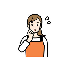 Illustration of housewife in trouble.
