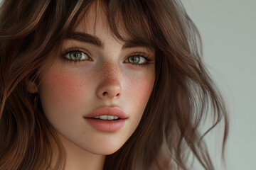 Naklejka premium Close-up photo of beautiful woman