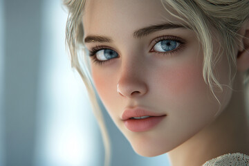 Close-up photo of beautiful woman