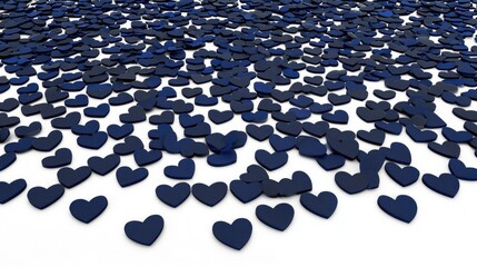 Obraz premium Love symbols spread across white surface abstract heart shapes studio setting high-angle view emotion and connection