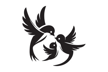 Elegant Bird Silhouette for Artistic and Decorative Use