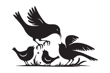 Detailed Bird Silhouette Perfect for Wildlife Illustrations