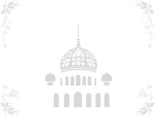 Fototapeta premium A stylized architectural illustration featuring a dome structure with decorative elements.