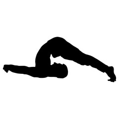 Fitness and Mindfulness Yoga Pose Male Silhouette Design