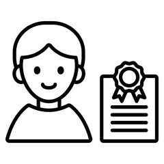 상장을 받은 남학생 아이콘