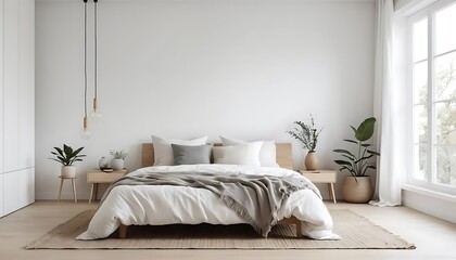 Minimalist Bedroom Interior Design with Natural Light and Plants