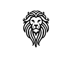 Lion head logo, lion head icon, lion face logo. Simple silhouette. Flat style. Logo design template. Vector illustration. Animal logotype concept.