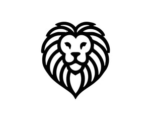 Lion head logo, lion head icon, lion face logo. Simple silhouette. Flat style. Logo design template. Vector illustration. Animal logotype concept.