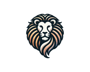 Lion head logo, lion head icon, lion face logo. Simple silhouette. Flat style. Logo design template. Vector illustration. Animal logotype concept.