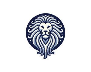 Lion head logo, lion head icon, lion face logo. Simple silhouette. Flat style. Logo design template. Vector illustration. Animal logotype concept.