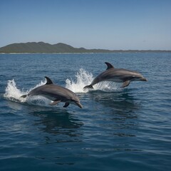 Naklejka premium Research how dolphins use echolocation to find food.