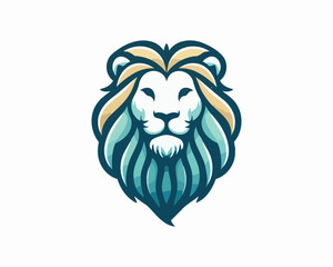 Lion head logo, lion head icon, lion face logo. Simple silhouette. Flat style. Logo design template. Vector illustration. Animal logotype concept.