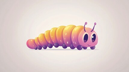 Adorable Cartoon Caterpillar Vector Illustration - Isolated Cute Bug Design