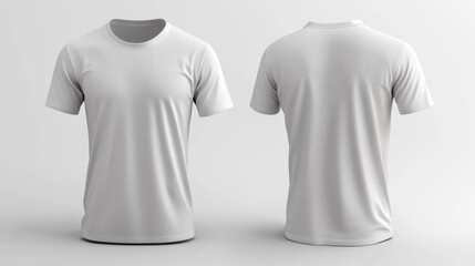 Plain White T-shirt Mockup Isolated on White Background. Generative AI