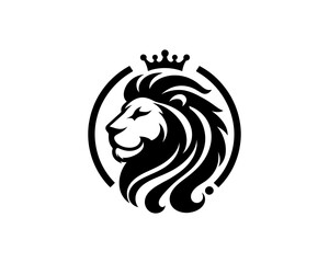 Lion King logo design icon symbol vector illustration. 
