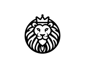 Lion King logo design icon symbol vector illustration. 