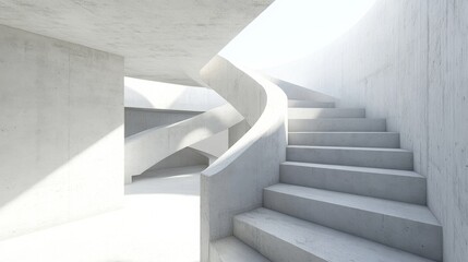 Modern Spiral Staircase with Geometric Designs