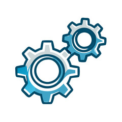 Illustration of interlocking gears for mechanical and engineering designs on transparent background