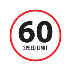 Speed limit signs and symbols depicting speed limits ranging from 5 to 100, featuring a standard design with black text on red circles. Vector illustration in eps 10.