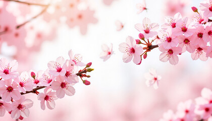 Fototapeta premium Pink cherry blossoms in full bloom