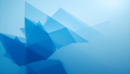Obraz premium A blue abstract background with overlapping layers of transparent glass.