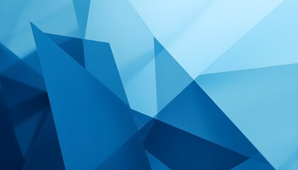 Obraz premium A blue abstract background with overlapping layers of transparent glass.
