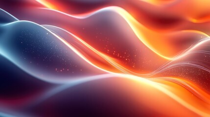 Obraz premium Vibrant Abstract Composition of Flowing Waves in Bold Colors, Capturing the Essence of Movement and Light in a Dynamic Digital Artwork