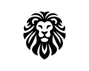 Lion head logo, lion head icon, lion face logo. Simple silhouette. Flat style. Logo design template. Vector illustration. Animal logotype concept.
