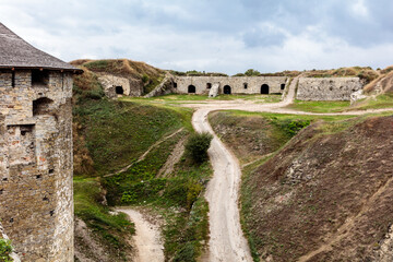 A castle with a path leading to it