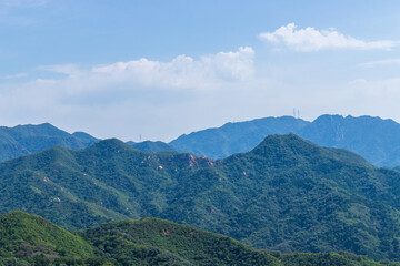 Naklejka premium Badaling Great Wall, Beijing, China green mountain natural scenery