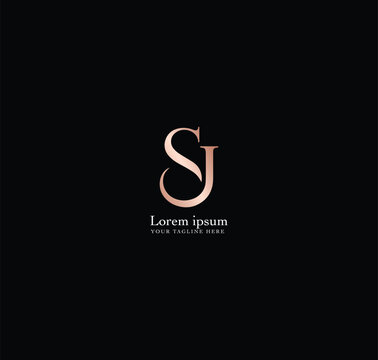 sj letter modern style fashion brand luxury style design modern style creative golden wordmark design typography illustration, js wordmark, sj logo