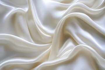 Obraz premium Luminous Silky Satin: Elegant White Fabric with Wavy, Shiny Texture for Luxurious Backdrop Presentation
