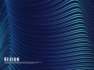 Premium blue background design with curved line pattern. Vector template for digital luxury banner, invitation, voucher, certificate, etc.