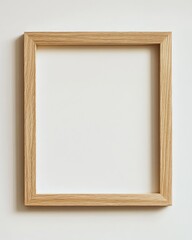 Sleek and Minimalist Light Wood Frame for Photos: Modern Design with Flat Narrow Profile
