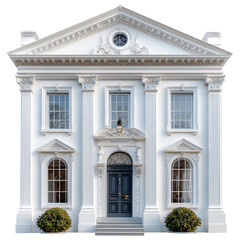 Obraz premium Elegant white neoclassical building with ornate columns 