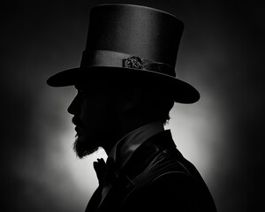 Elegant Silk Top Hat Silhouette: A Retro Revival Symbolizing Nobility and Wealth