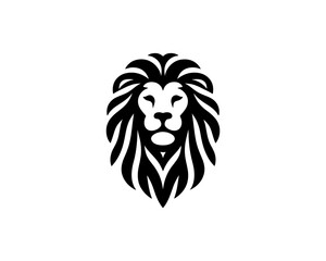 Lion head logo, lion head icon, lion face logo. Simple silhouette. Flat style. Logo design template. Vector illustration. Animal logotype concept.