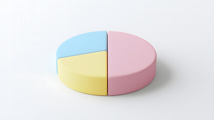 Obraz premium Colorful 3D Pie Chart on White Background for Data Visualization and Analytics