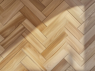 Gros plan d'un sol : parquet en bois massif à chevrons (point de Hongrie)