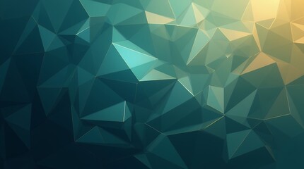 Obraz premium Abstract Teal and Gold Low Poly Background