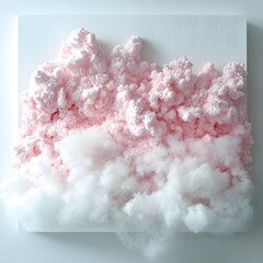 a photo of pink foam with a white background