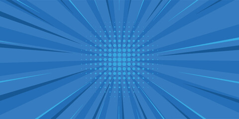 Pop art comic background with thunder flash. Cartoon Vector Illustration on blue
