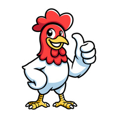 friendly chicken mascot give thumb up perfect for chain fast food franchise restaurant vector illustration design