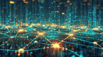 Fototapeta premium Blockchain Neural Network .