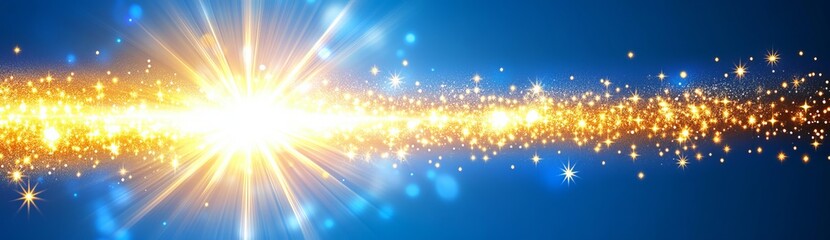 A vibrant starry night scene with blue light bokeh, embodying the spirit of New Year and Christmas.