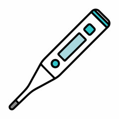 Handheld Thermometer Minimal Vector Graphic.