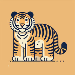 animal vector, illustration of tiger, tiger