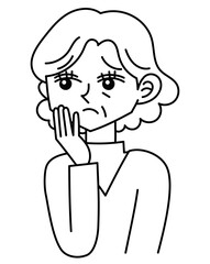 困っているおばあさん