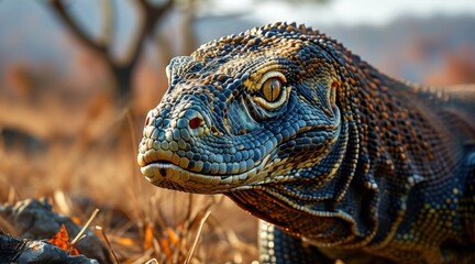 Fototapeta premium Close-Up of a Komodo Dragon .