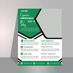 Corporate healthcare and medical cover and a4 flyer design template for print.